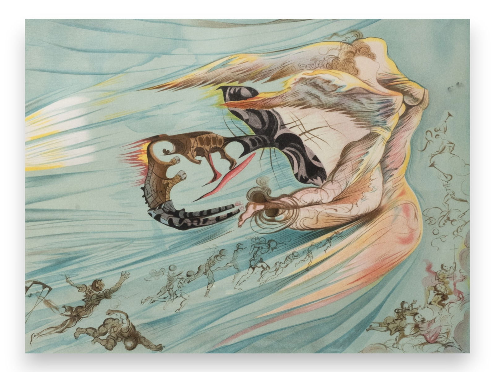 Salvador Dali pencil signed artist proof, "Anamorphose de Lincoln" Color lithograph (1 of 7)