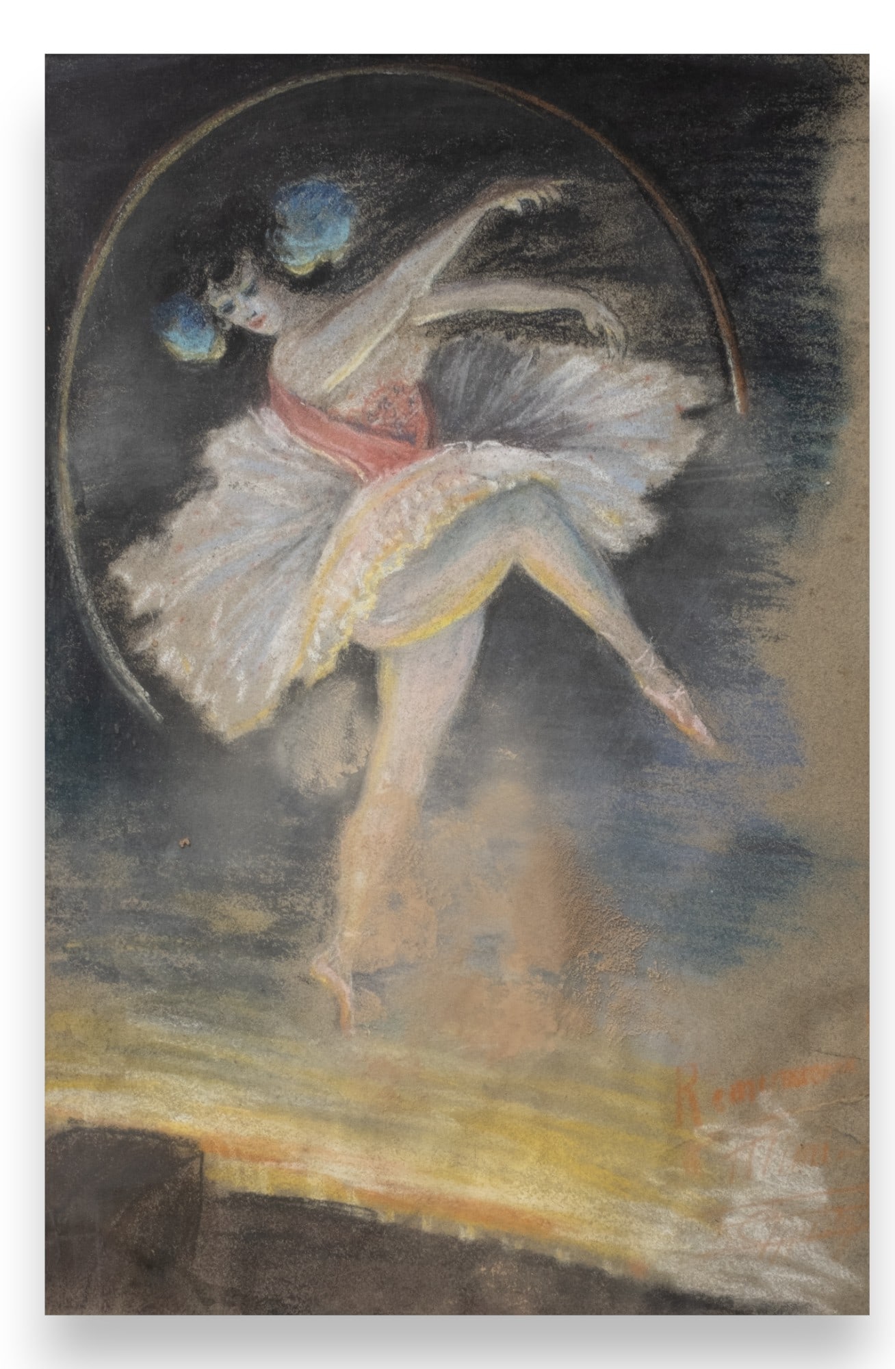 Signed Pastel on Paper, "The Dancer" , Art Deco (1 of 5)
