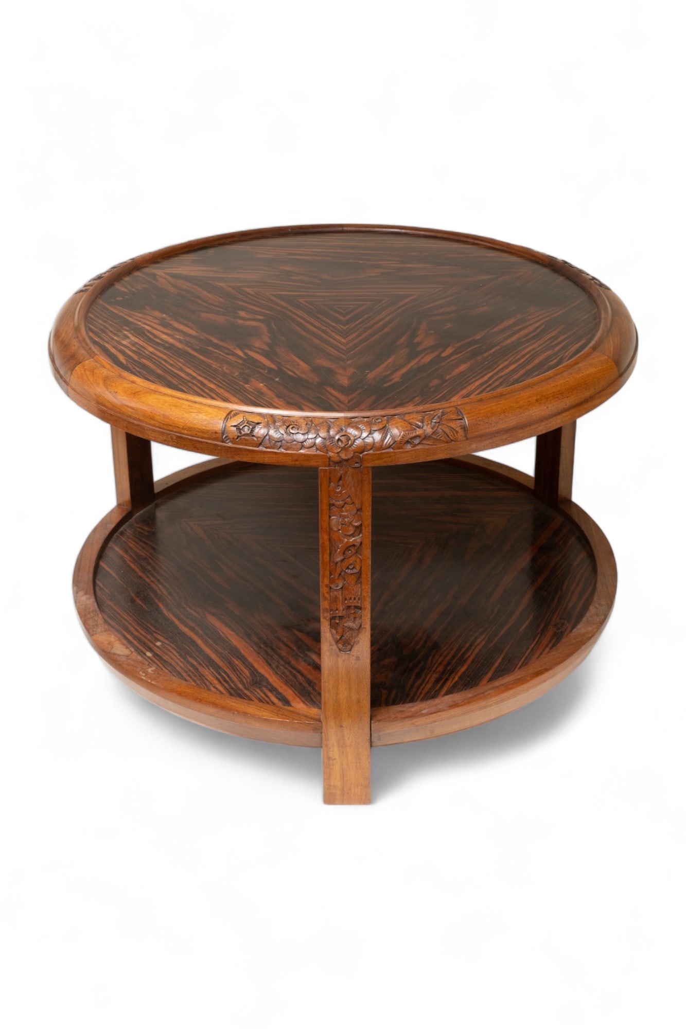 Majorelle Art Nouveau Signed Two Tier Round Center Table Circa 1915 (1 of 7)
