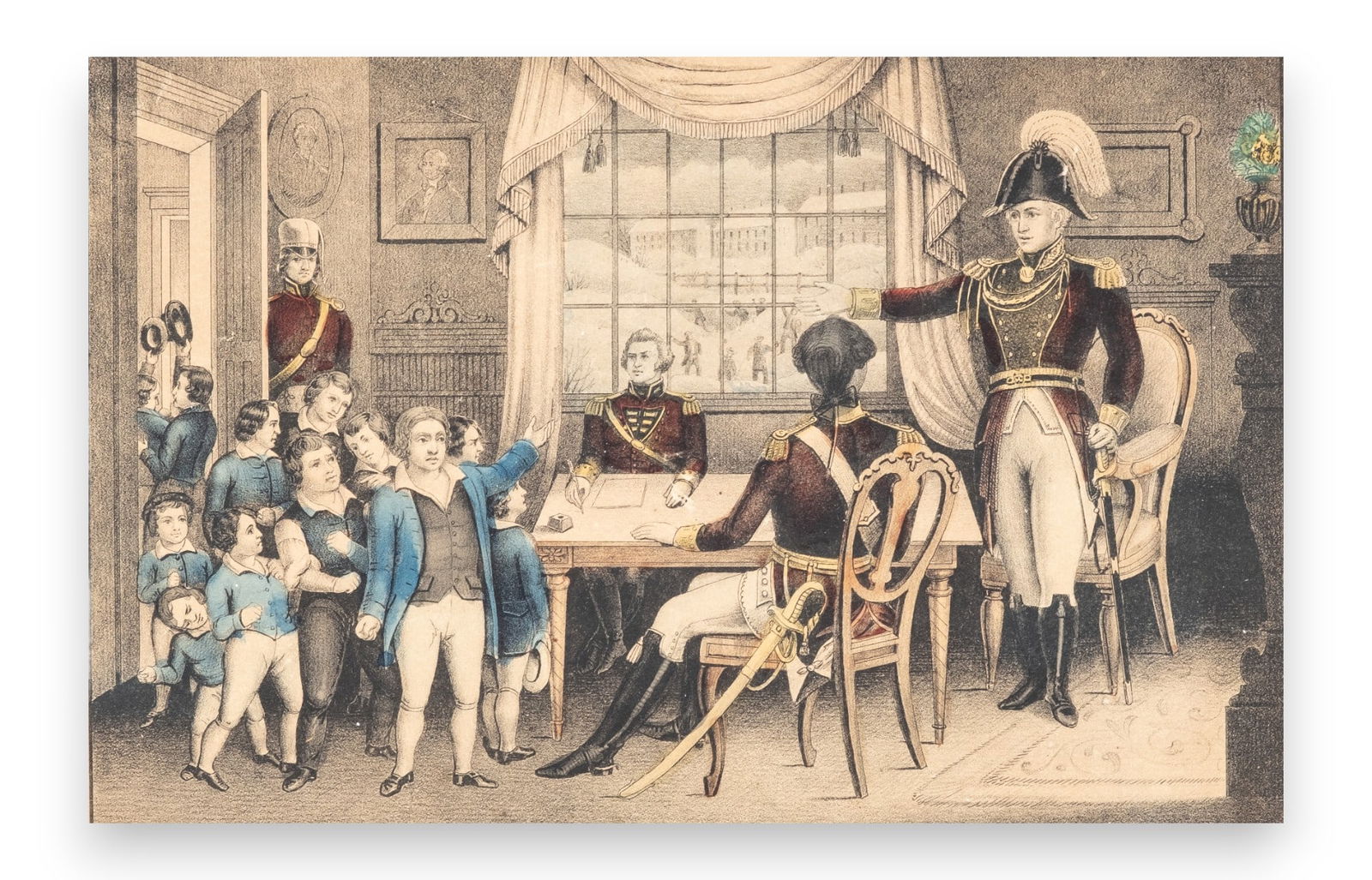 19th Century Hand colored Lithograph "The Boston Boys" (1 of 15)