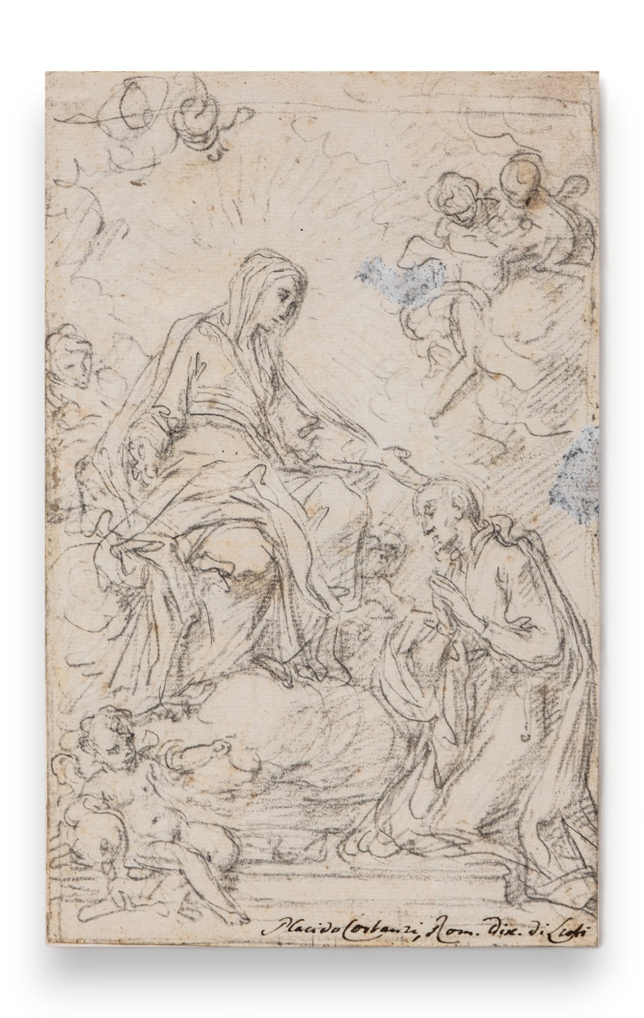 Signed Placido Costanzi 18th century Pencil Drawing on Paper (1 of 4)