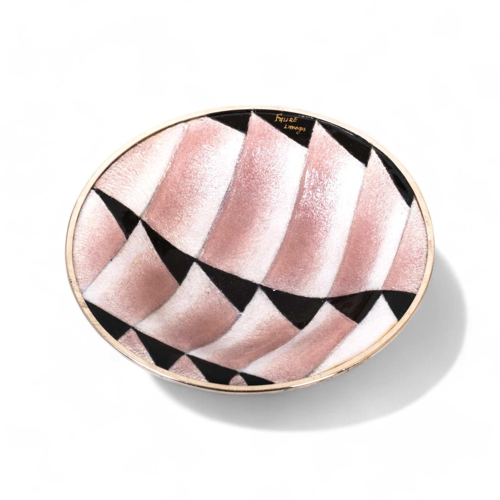 Camille Faure Art Deco Enameled Copper Plate Signed Faure Limoges (1 of 5)