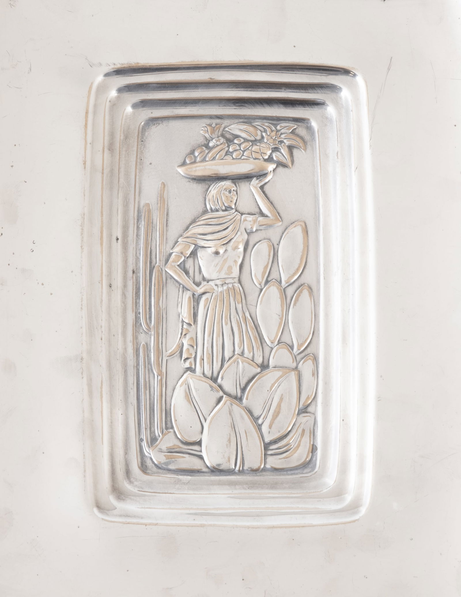 Carl Conrad Braun Art Deco Repousse Silverplate Over Brass/Bronze Tray (1 of 4)