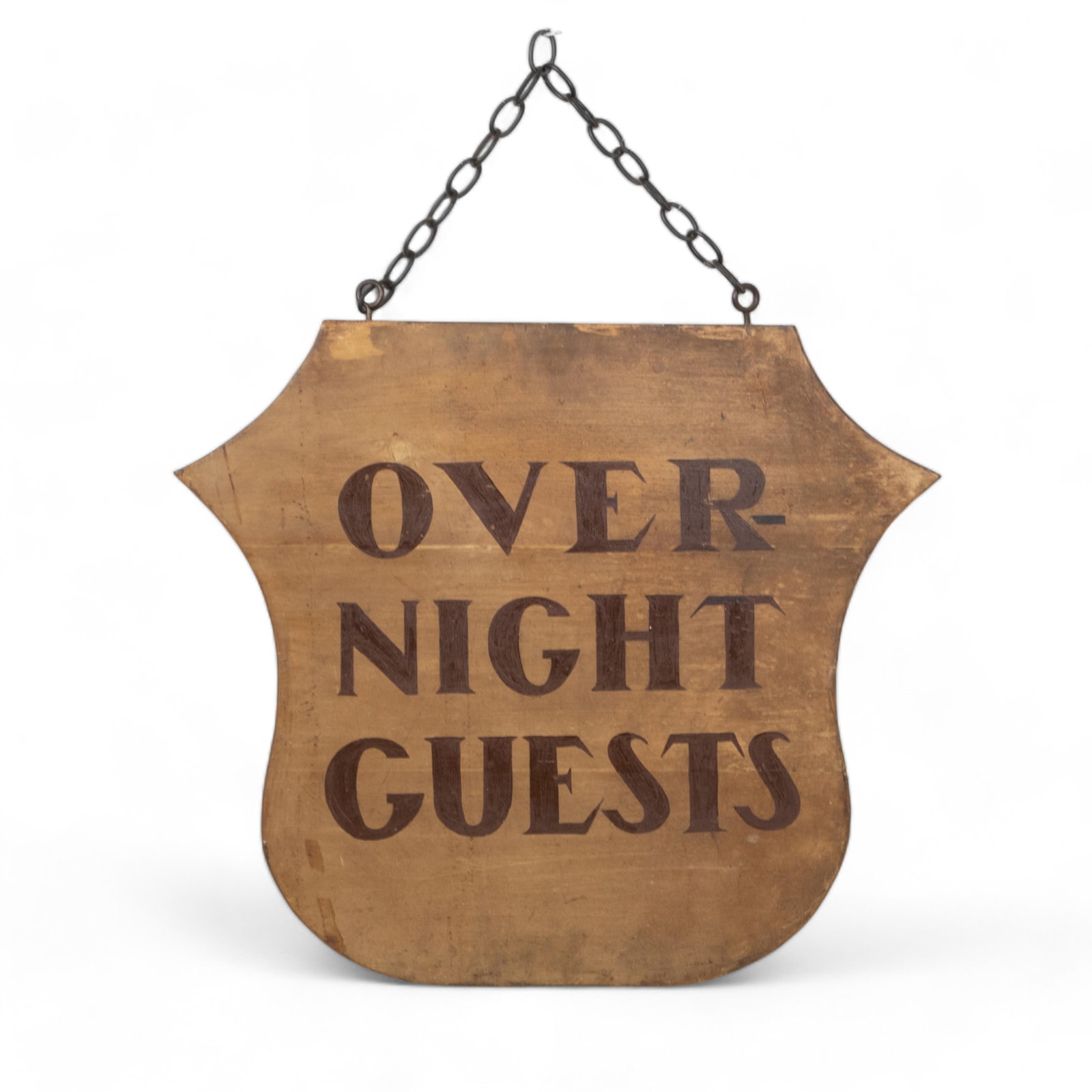 Antique Hanging Overnight Guests Rooming House Wooden Sign (1 of 2)