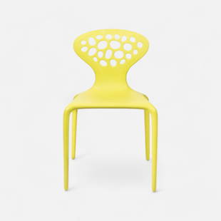 Ross Lovegrove For Moroso, Yellow Supernatural Chair With Perforated Back: Yellow Supernatural Chair With Perforated Back By Ross Lovegrove For Moroso Design Ross Lovegrove, 2005, with maker stamp marking. Fiberglass-reinforced polypropylene, Made in Italy by Moroso Size:Ch