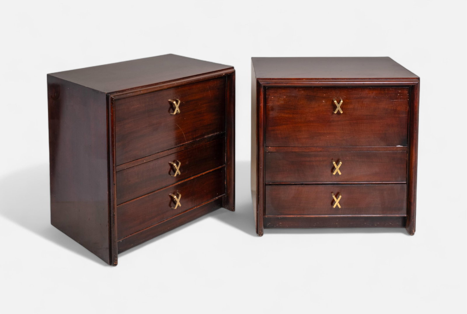 Pair of Mid-Century Modern Paul Frankl Mahogany Classic Night Stands, 1950's (1 of 5)