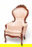 Carved Balloon Back Upholstered Mahogany Arm Chair