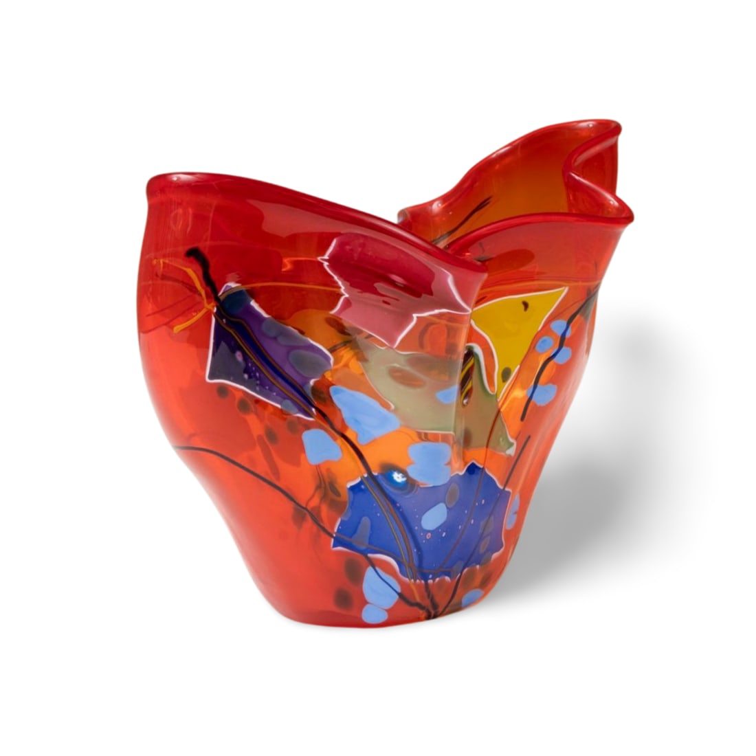 Signed Stephen Rich Nelson Hand Blown Art Glass Vase (1 of 8)