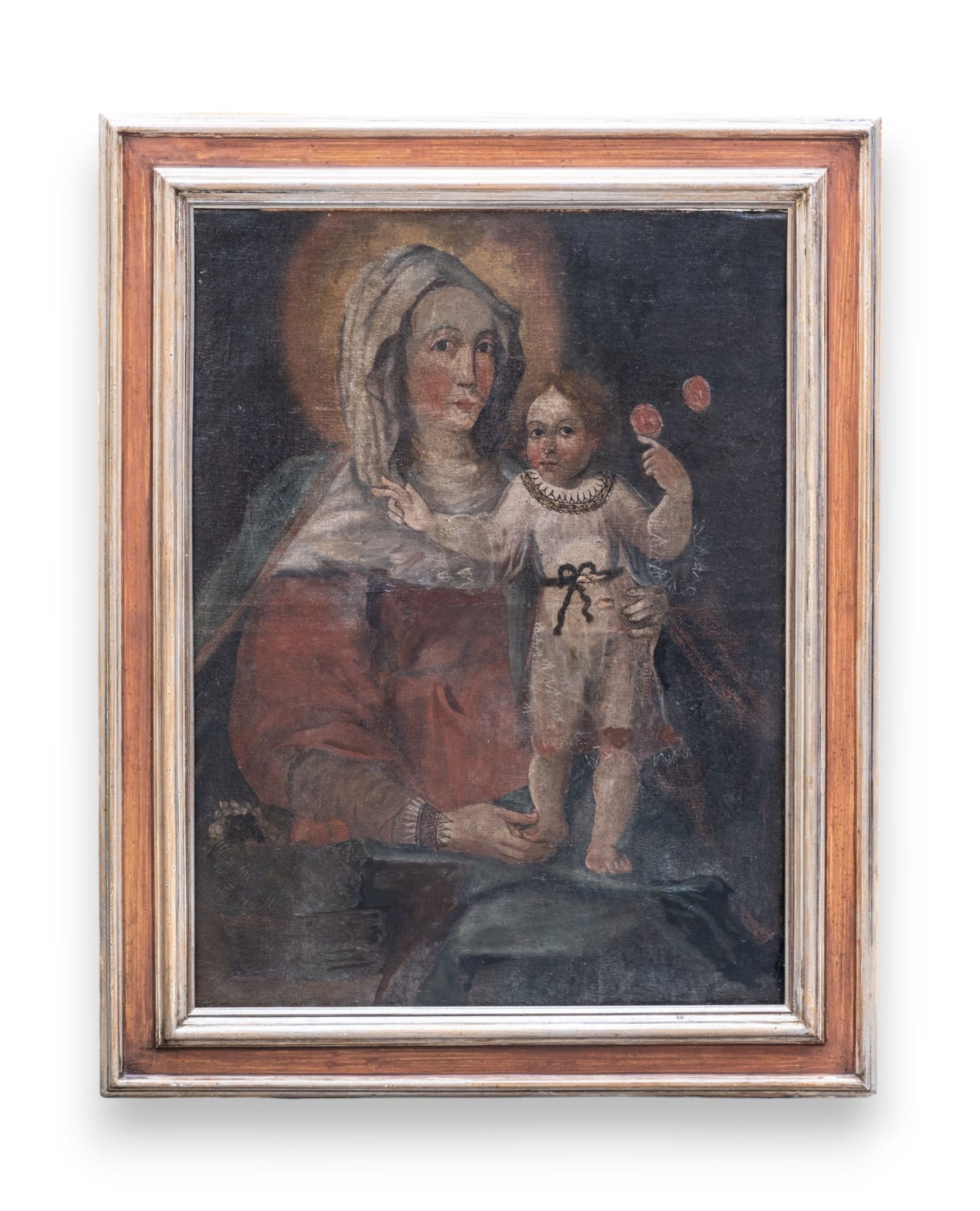 18th Century Old Master on Panel Madonna with Child Painting (1 of 6)