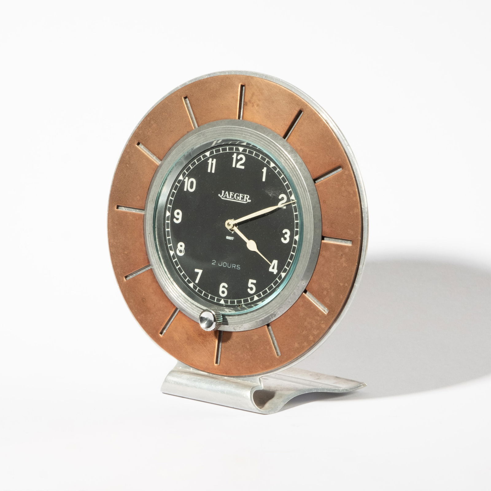 Jaeger Antique Travel Automobile Art Deco Copper Faced Clock (1 of 6)