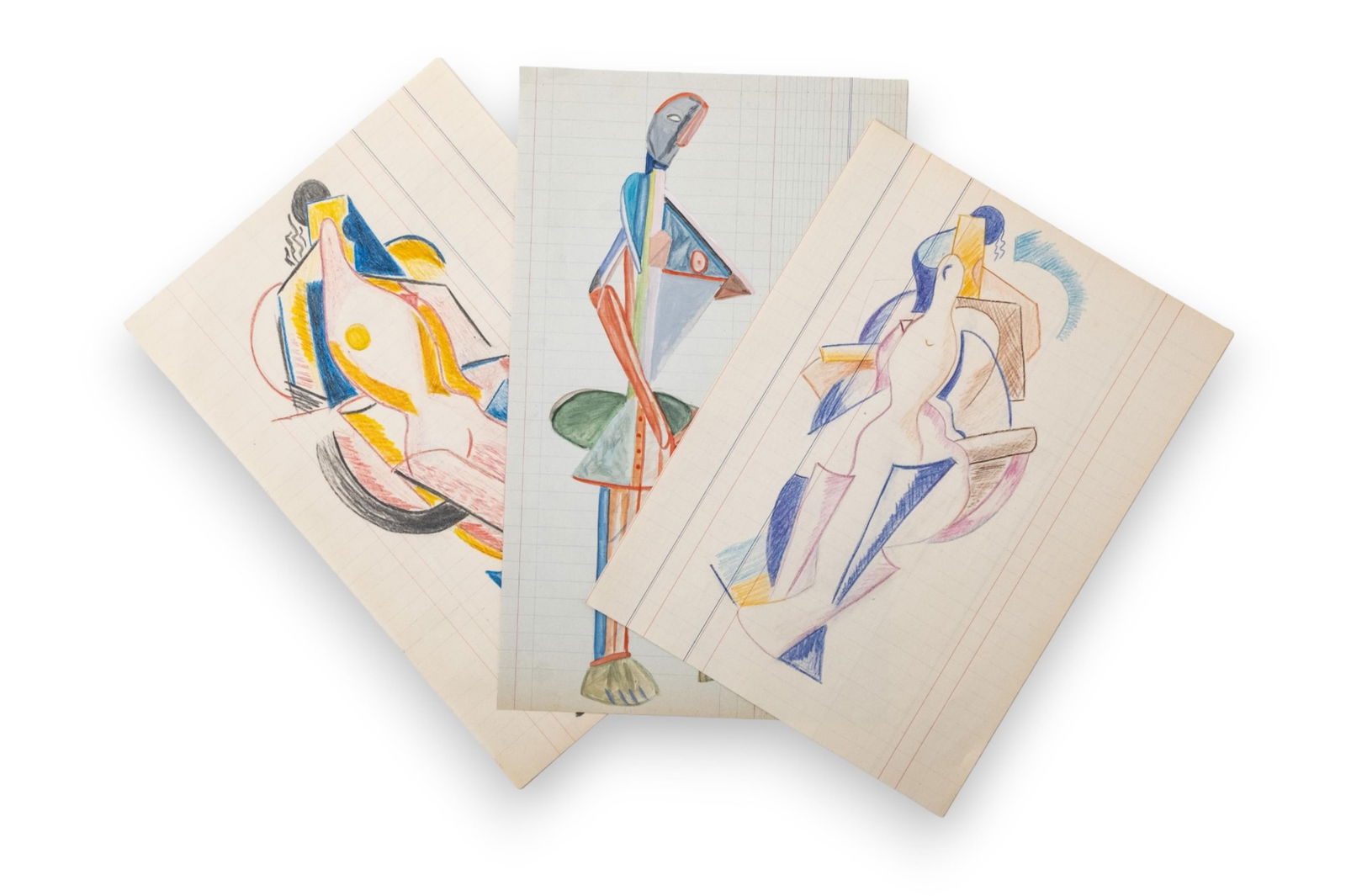 Group of Alexander Archipenko Study Drawings and Sketches for Future Works (1 of 10)