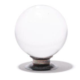 Antique Crystal Ball on Silver Plate Stand