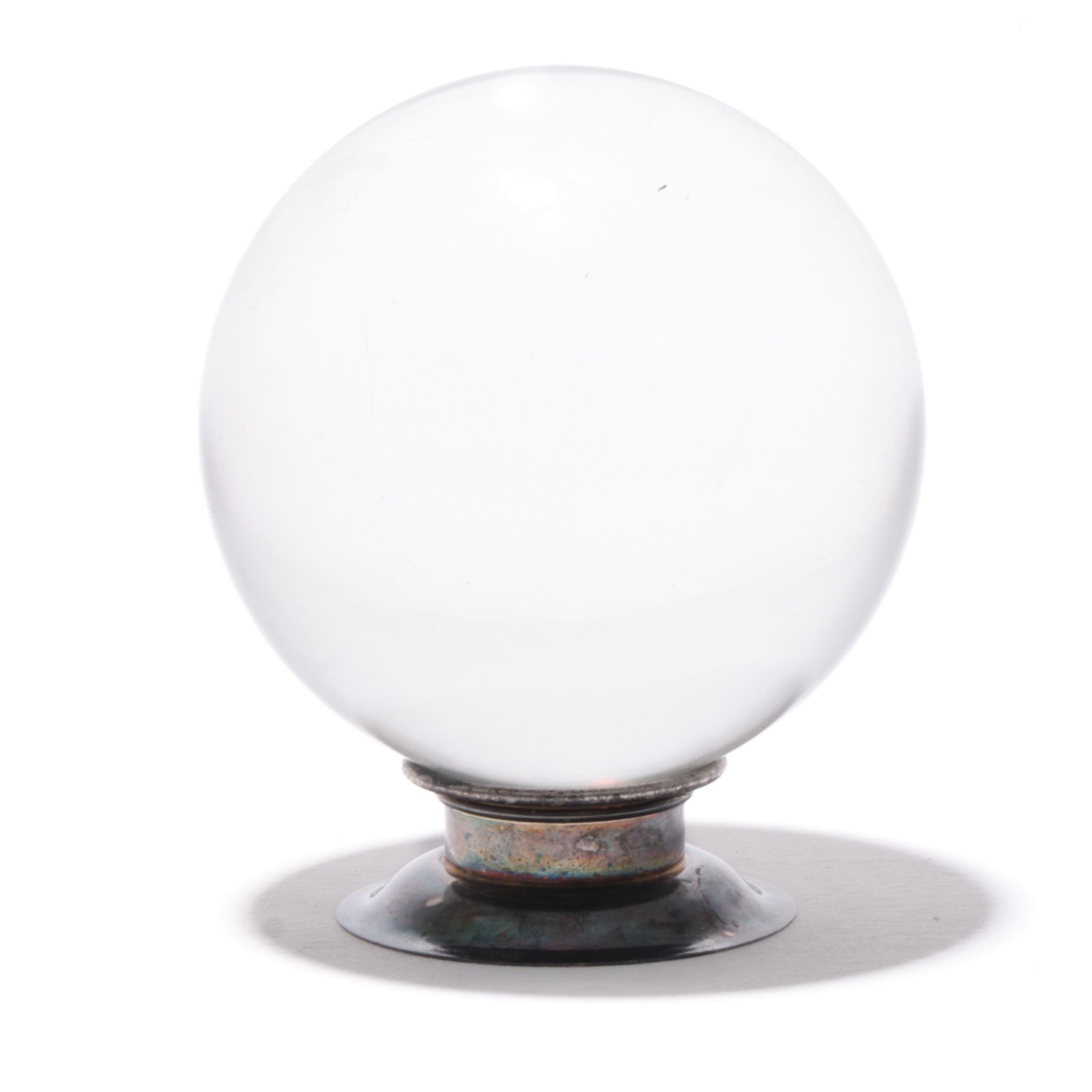 Antique Crystal Ball on Silver Plate Stand (1 of 7)