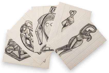 Group of Alexander Archipenko Study Drawings and Sketches for Future Works