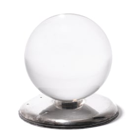 Large Antique Crystal Ball on Silver Plate Stand
