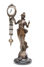 Swinger Clock Antique Art Nouveau Belle Epoch Junghans 8-Day Movement