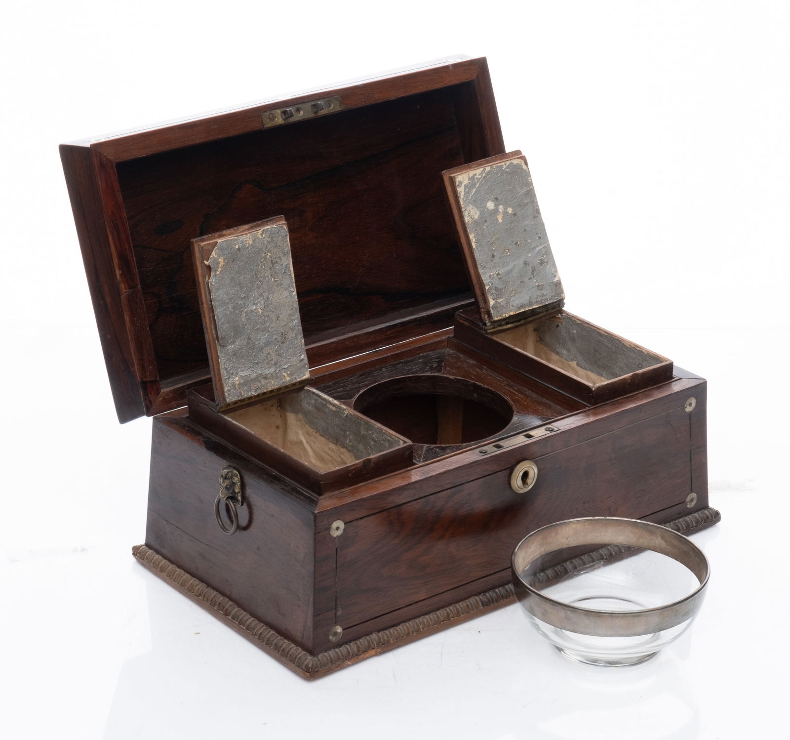 Inlaid Rosewood Tea Caddy,19th Century (1 of 8)
