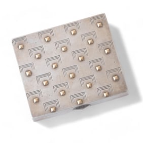 Marcin of Paris French Art Deco Silver and Gold Mirror Compact