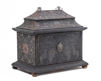 Fine Austrian Jewelry Chest with Silver Mountings Multi Drawer Jewel Chest