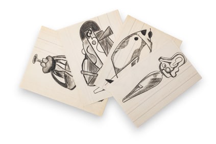 Alexander Archipenko, A Group of Study Drawings and Sketches for Future Works, 1887-1964