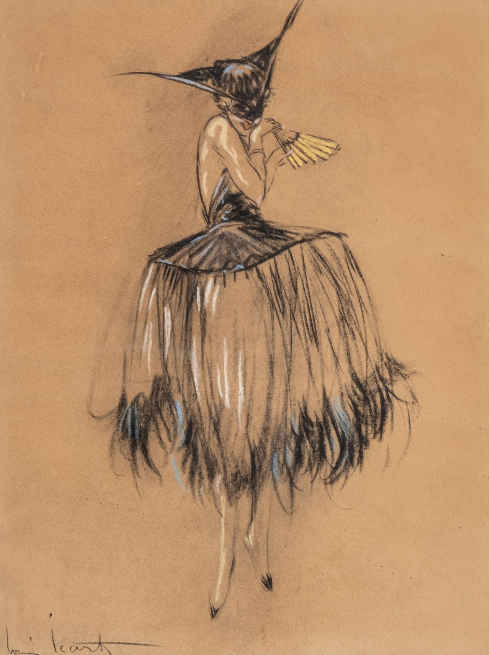 Louis Icart, Signed Original Pastel/Chalk Drawing Painting, Titled "Carnevale Di Venezia", Circa (1 of 9)