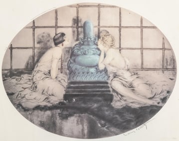 Louis Icart Original Art Deco Etching and Aquatint, Pencil Signed, 1930s