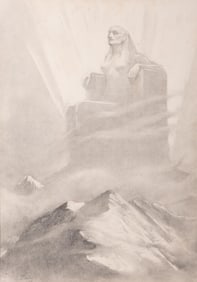 Edouard Fiers Symbolist, Drawing Painting, Circa 1900