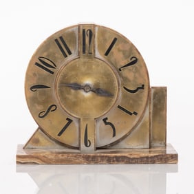 Art Deco Clock on Marble Base