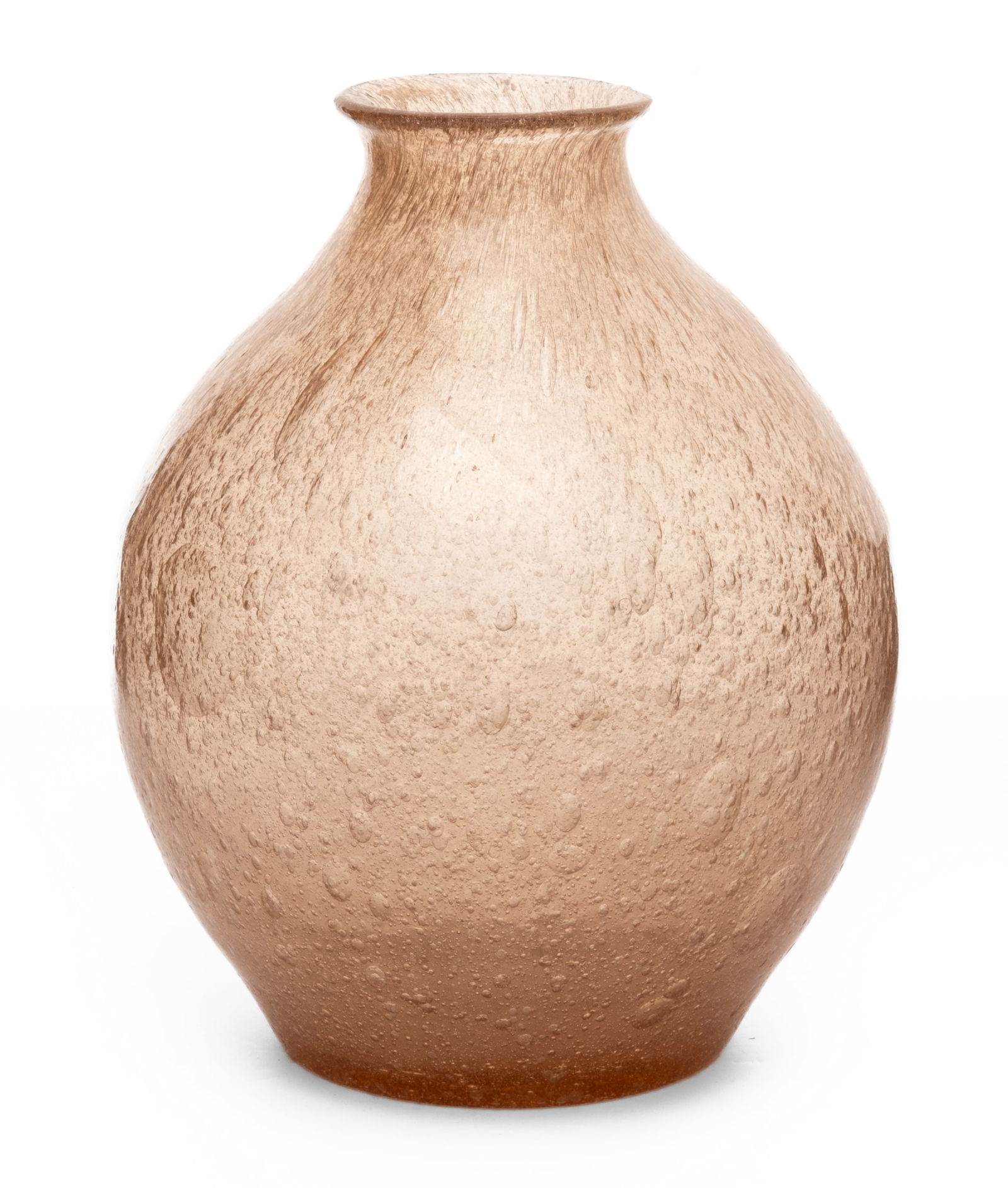 Venetian Murano Glass Seeded Peach Oxide Vase (1 of 6)