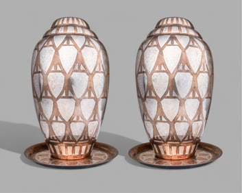 Pair Of Luc Lanel Vases designed for Christofle