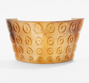 Daum Nancy, "Rythmes" Amber Cameo Glass Sconce, Early 20th Century