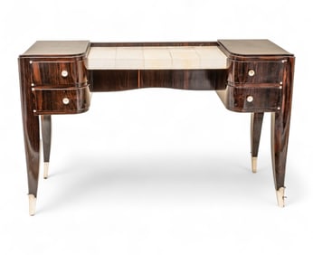 Jacques Emile Ruhlmann (likely) French Art Deco Macassar Ebony Desk Table