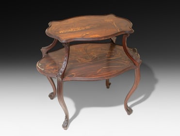 Antique Galle Two Tier Desert Table