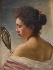 Signed Metz Oil on Canvas Paintingl, 1921