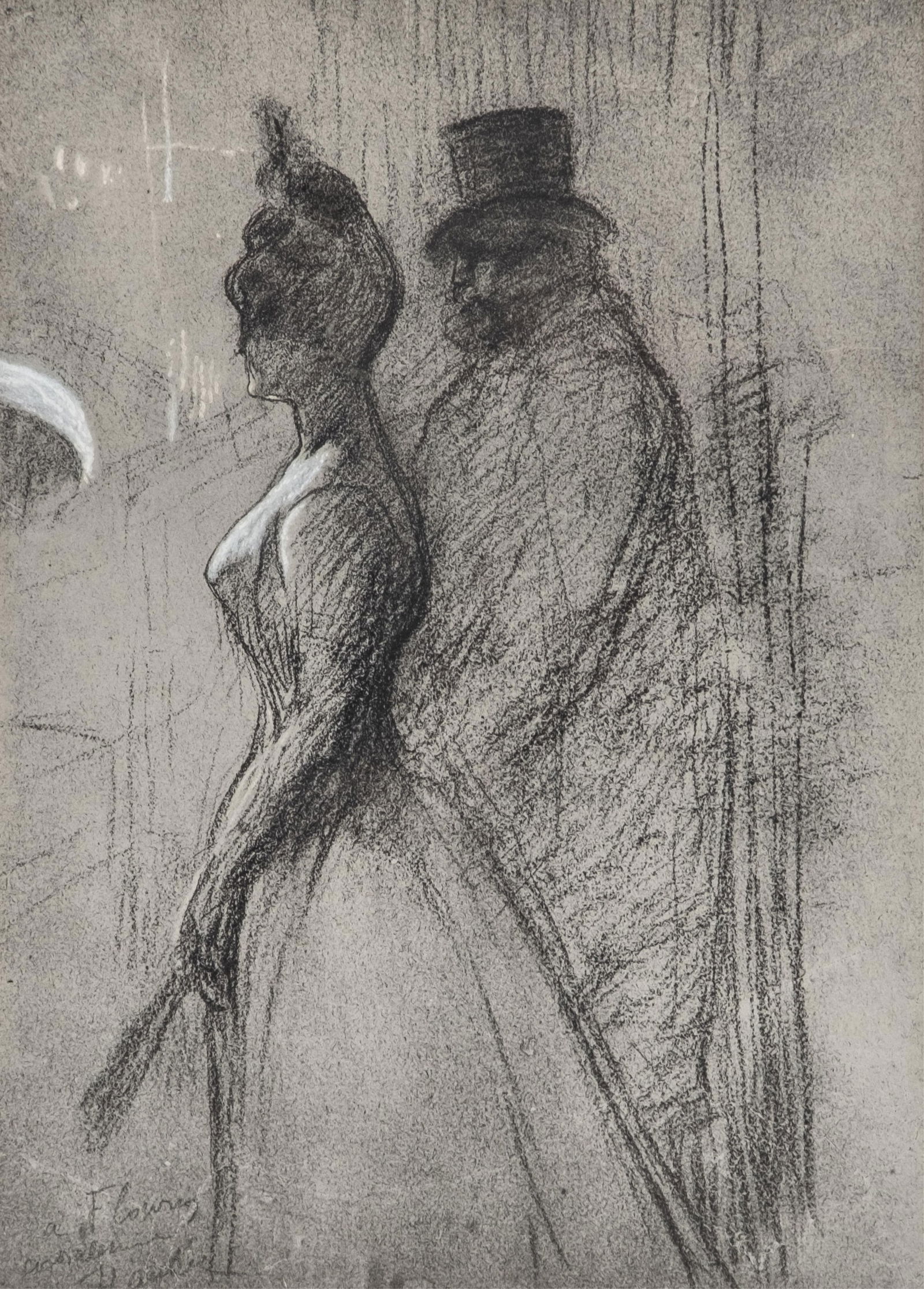 Henri De Toulouse Lautrec Antique Hand Enhanced Lithograph, titled "After The Opera" (1 of 10)