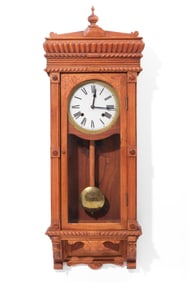 Eastlake American Wall Clock In Walnut, Late 19th Century