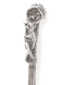 Andromeda Silvered Bronze Dagger, Letter Opener, 19th Century