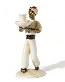 Tall Murano Hand Blown Art Glass Candle Holder, Signed