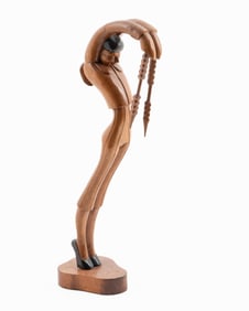 Wood Carved Sculpture Of Picador, Signed J. Pinal