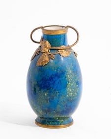 Sevres Art Pottery Vase with Bronze Mounts, Circa 1910