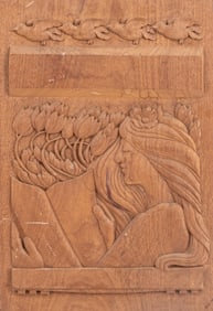 Paul White, Relief Carving, Woman Reading A Book In A Garden