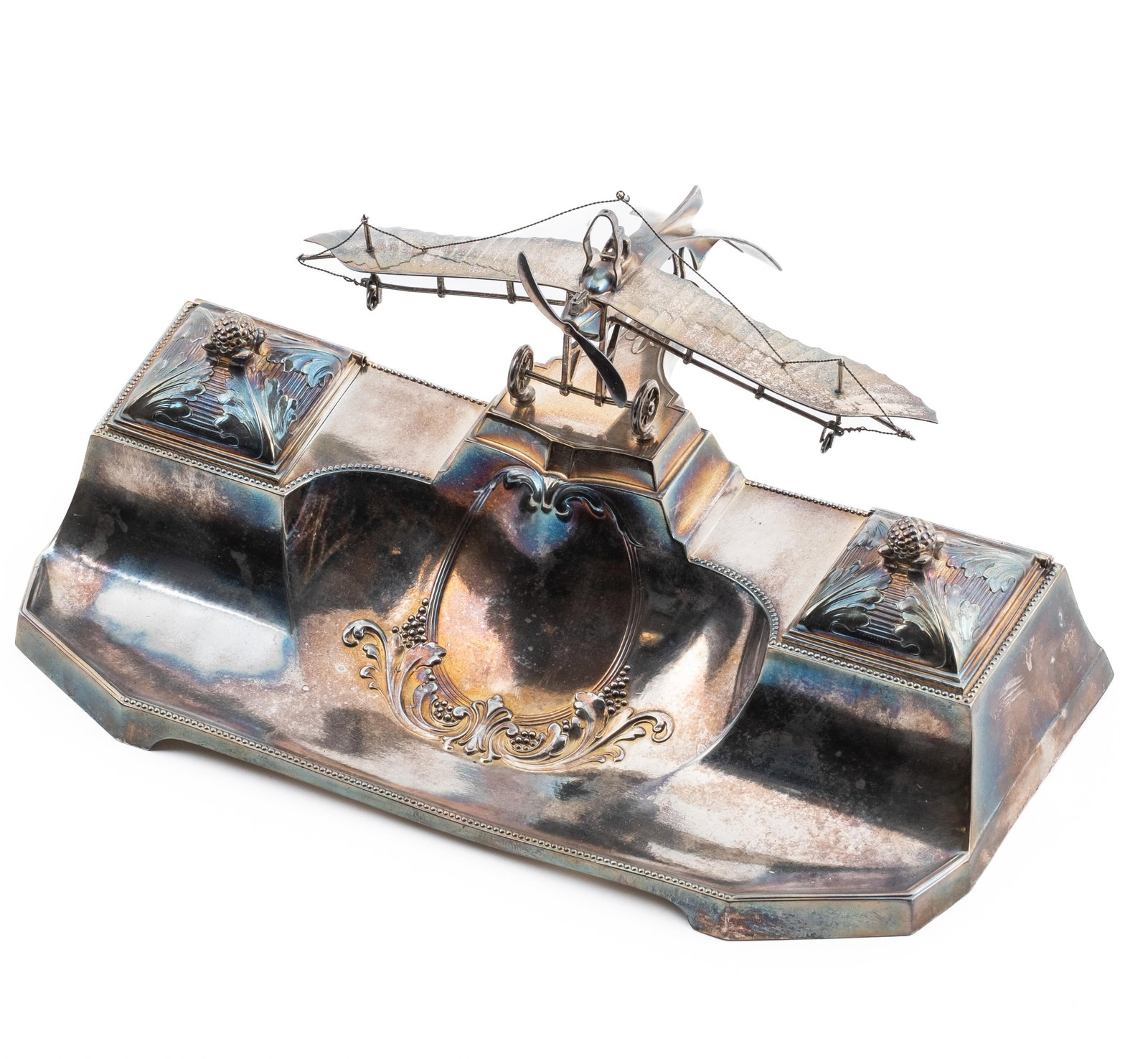 WMF Silver Plated Aviation Monoplane Inkwell, Early 20th Century (1 of 13)