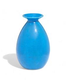 Boch Freres Vase with Blue Crackle Glaze, 20th century