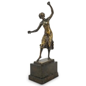 P. Bierling, Bronze Sculpture of Female Dancer With Castanets