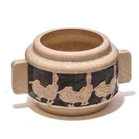 Francis Bischoff, Bird Frieze Art Pottery Vase