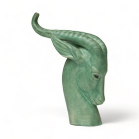 Paul Millet for Sevres, Ceramic Antelope Head