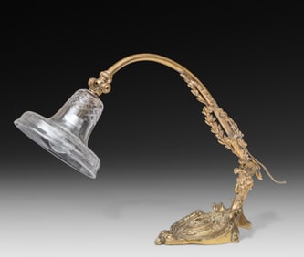 Brass and Cut Glass Desk Lamp, Circa 1920