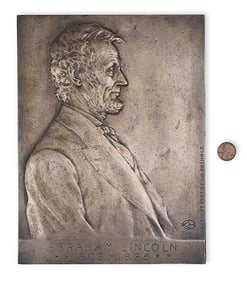 Victor David Brenner Bronze Sculpture Original Model for the Lincoln Penny