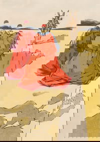 Salvador Dali, Titled "The Two Ecclesiastics" Lithograph