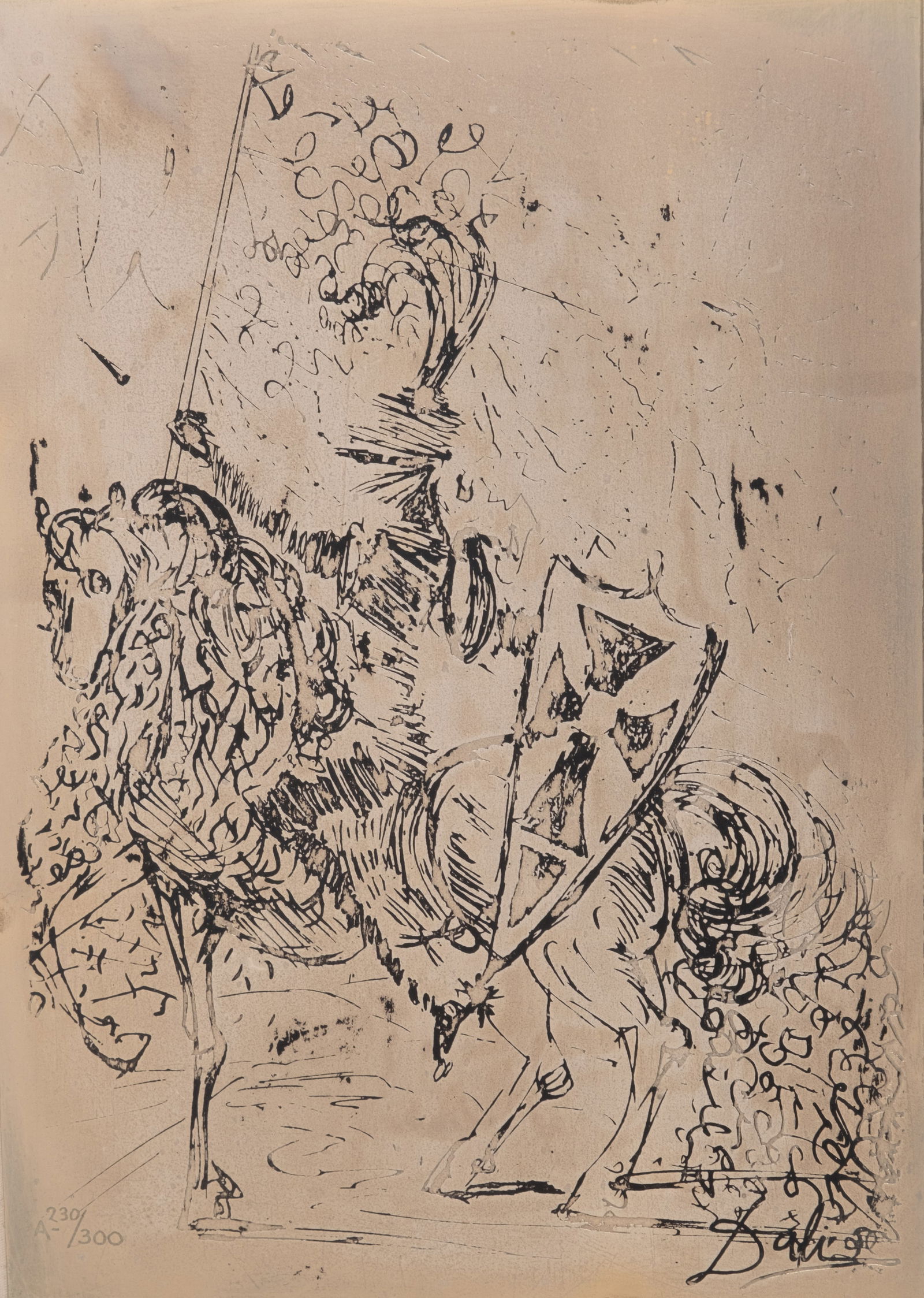 Salvador Dali Etching Onto Silver, "El Cid" Inscribed “Dali?? Signed And Numbered 230/300, 1904 (1 of 5)